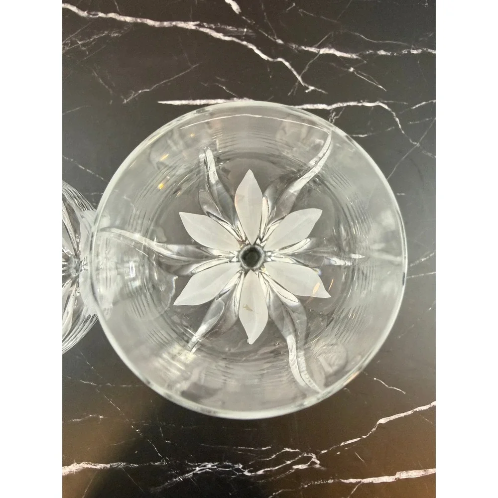 Mikasa Crystal Flame D'Amore Wine Glasses Set of TWO MINT! 9in.